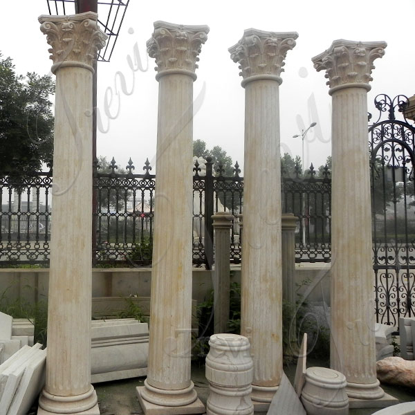 Large decorative antique marble corinthian columns for front porch designs