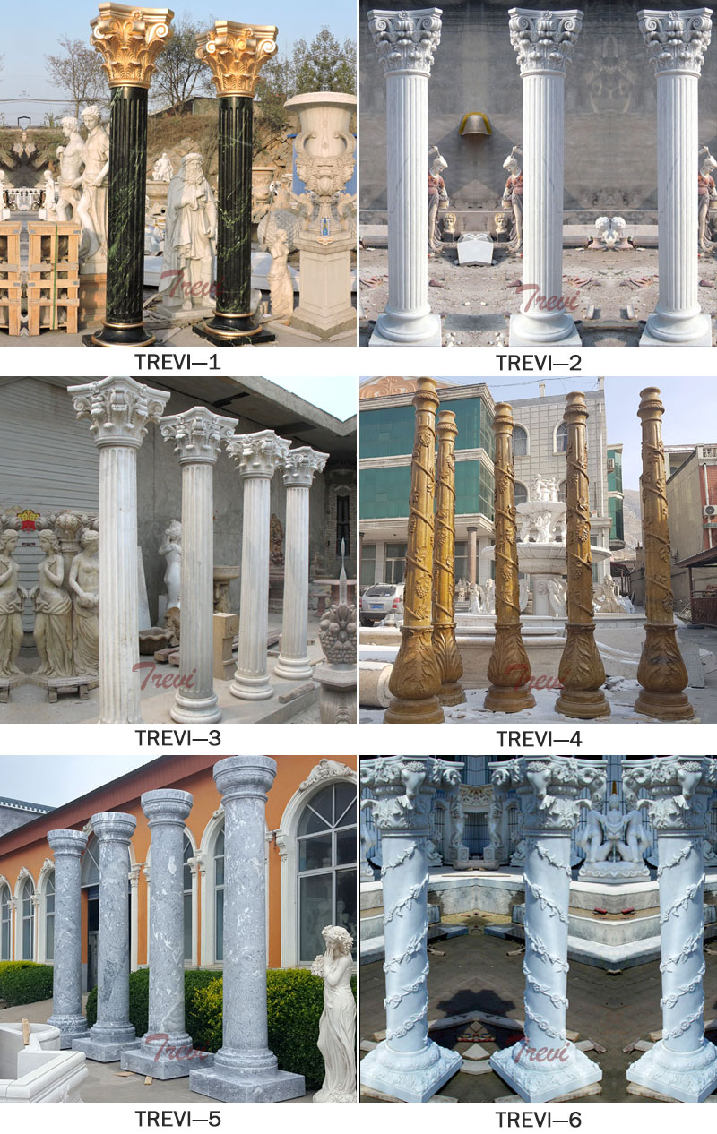 White marble corinthian roman pillars for weddings exterior designs