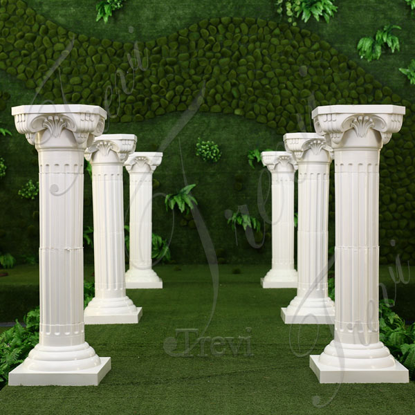 White marble corinthian roman pillars for weddings exterior