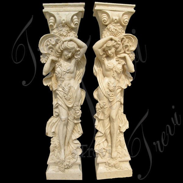 cheap ionic column white marble carving post columns style for sale