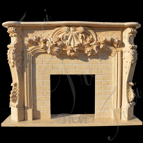 Antique stone french country fireplace mantels surrounds for sale TMFP-13