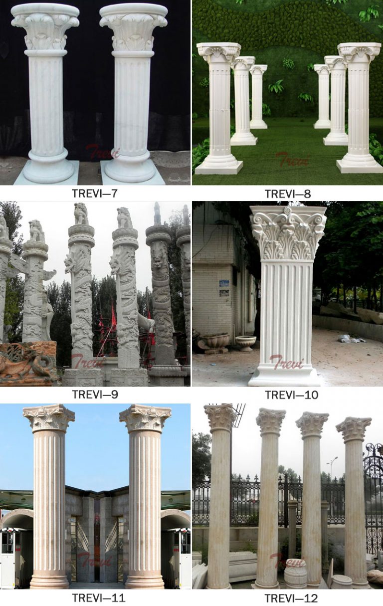 White marble decorative pillars and columns for weddings