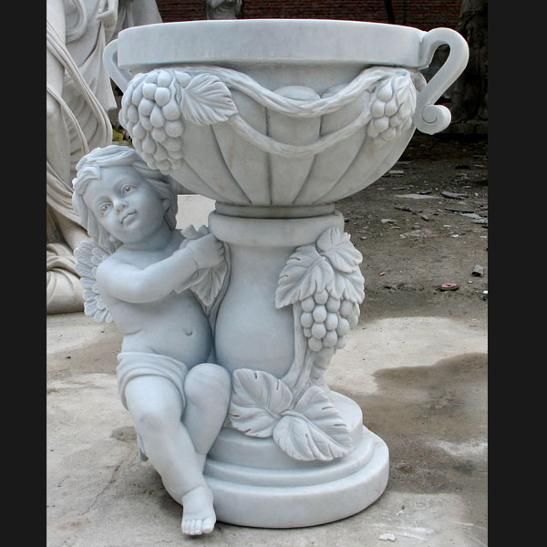 Decorative outdoor planters with cherub angel statues designs for sale TMP-08