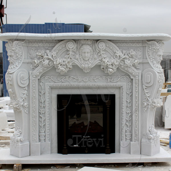 Home depot white marble fireplace mental surround for sale TMFP-2