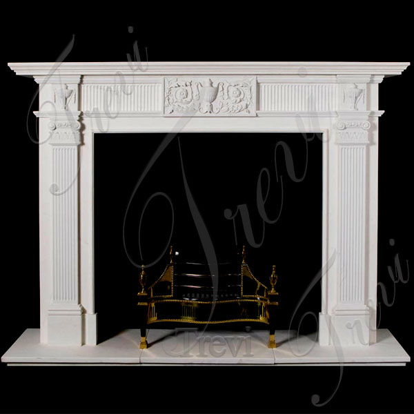 Cheap stone simple white fireplace mantel frame for sale TMFP-10