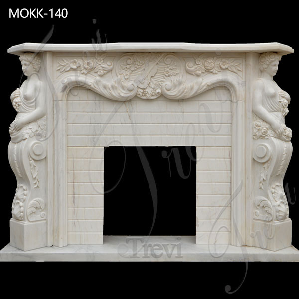 Natural Marble Figure Fireplace Surround Indoor Decoration for Sale MOKK-140