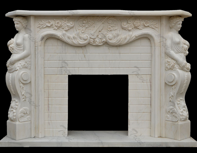 Natural Marble Figure Fireplace Surround Indoor Decoration