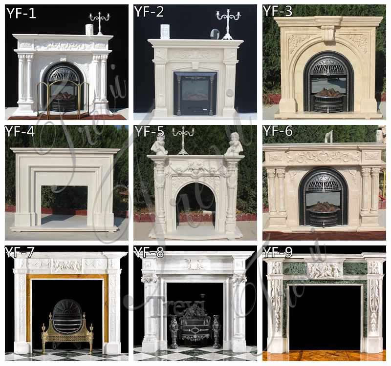 Natural Marble Figure Fireplace Surround