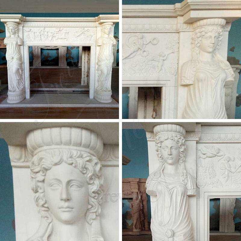 Decoration Marble Statuary Fireplace Mantel for Sale