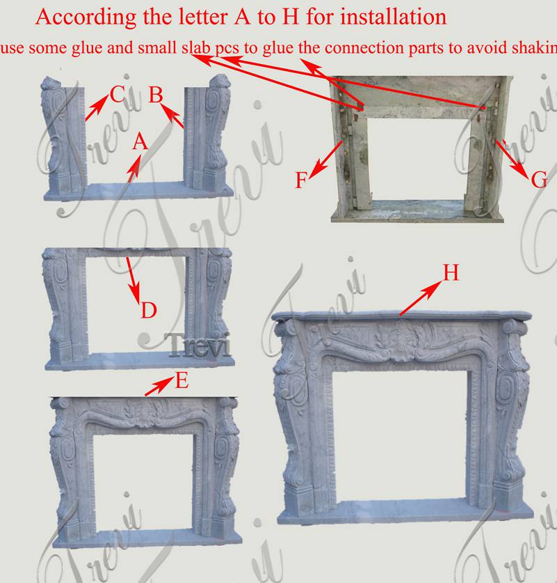 marble fireplace Installation Diagram