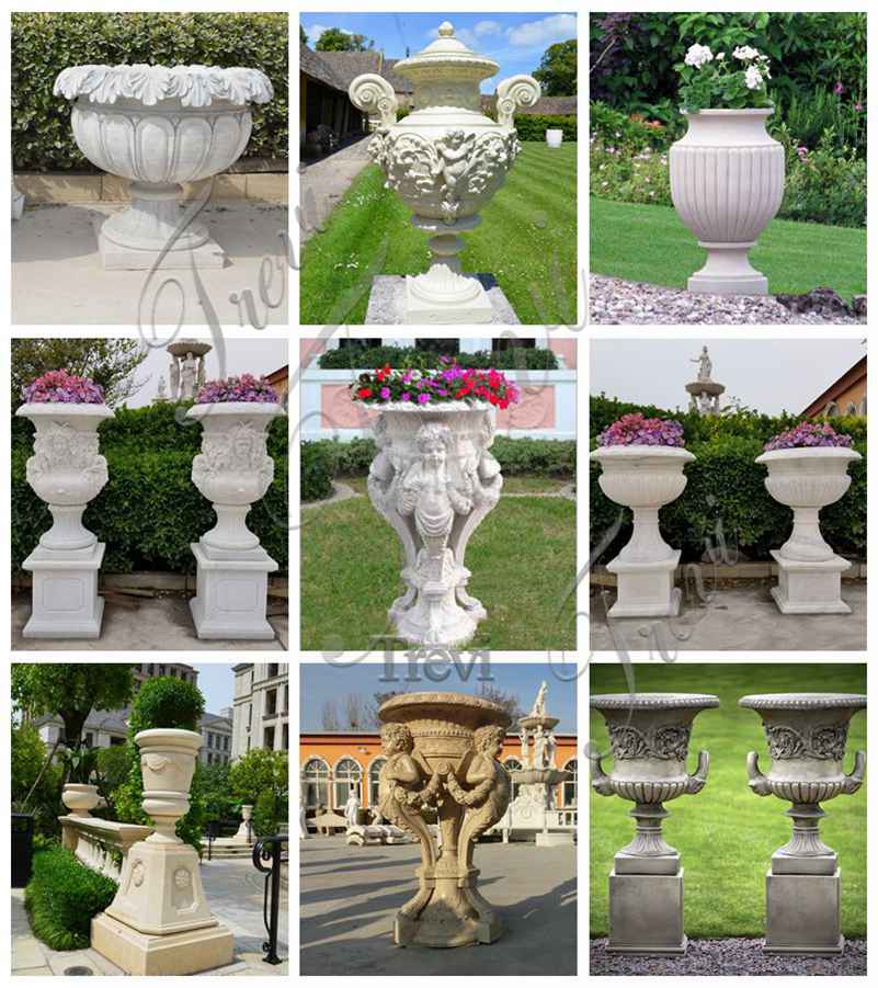 Garden White Marble Flower Pot