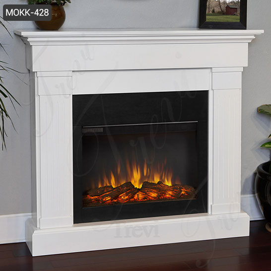 Hand Carved Simple Modern Marble Fireplace Mantel for Sale