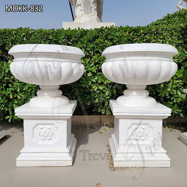 Natural White Marble Garden Planters Factory Supply MOKK-832