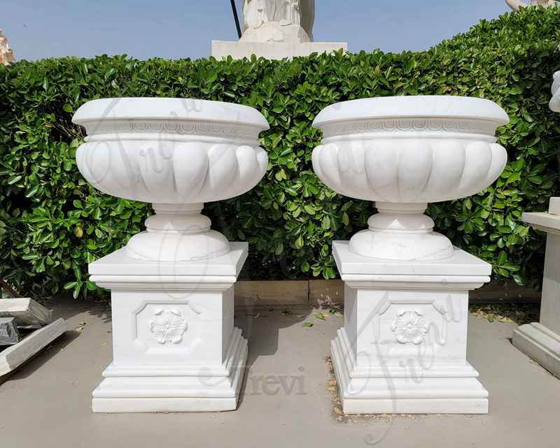 White Marble Garden Planters Factory Supply