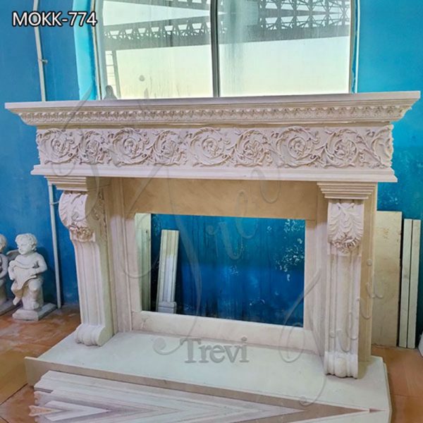 House Decor Regency White Marble Fireplace for Sale MOKK-774