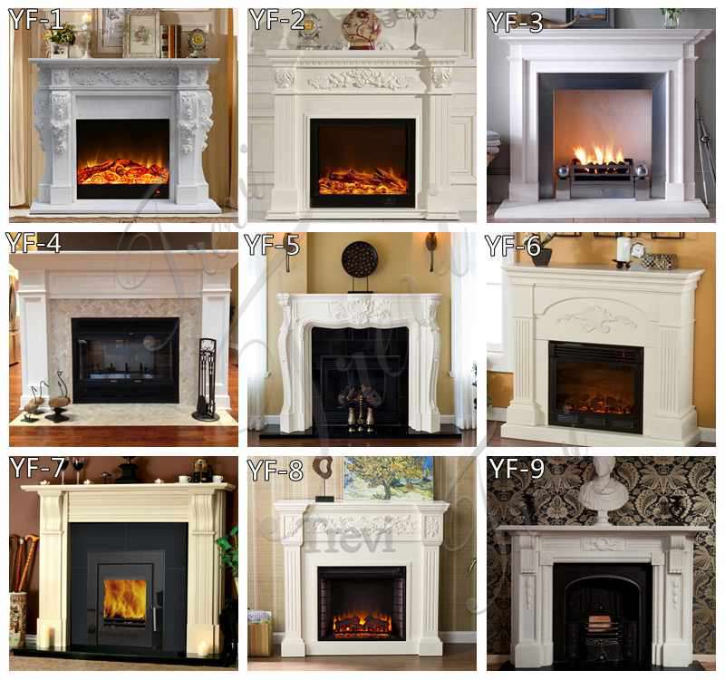 white marble fireplace surround